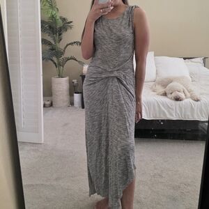 Standard Issue NYC Knotted Sleeveless Maxi Dress Small Gray